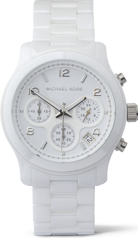 michael kors ladies white ceramic chronograph watch|Michael Kors chronograph watch women.